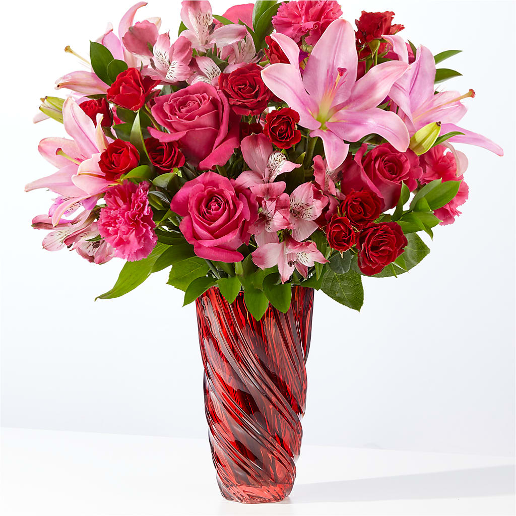 In Love Bouquet with Luxe Swirl Vase – PARKER'S FLORIST, Madison AL