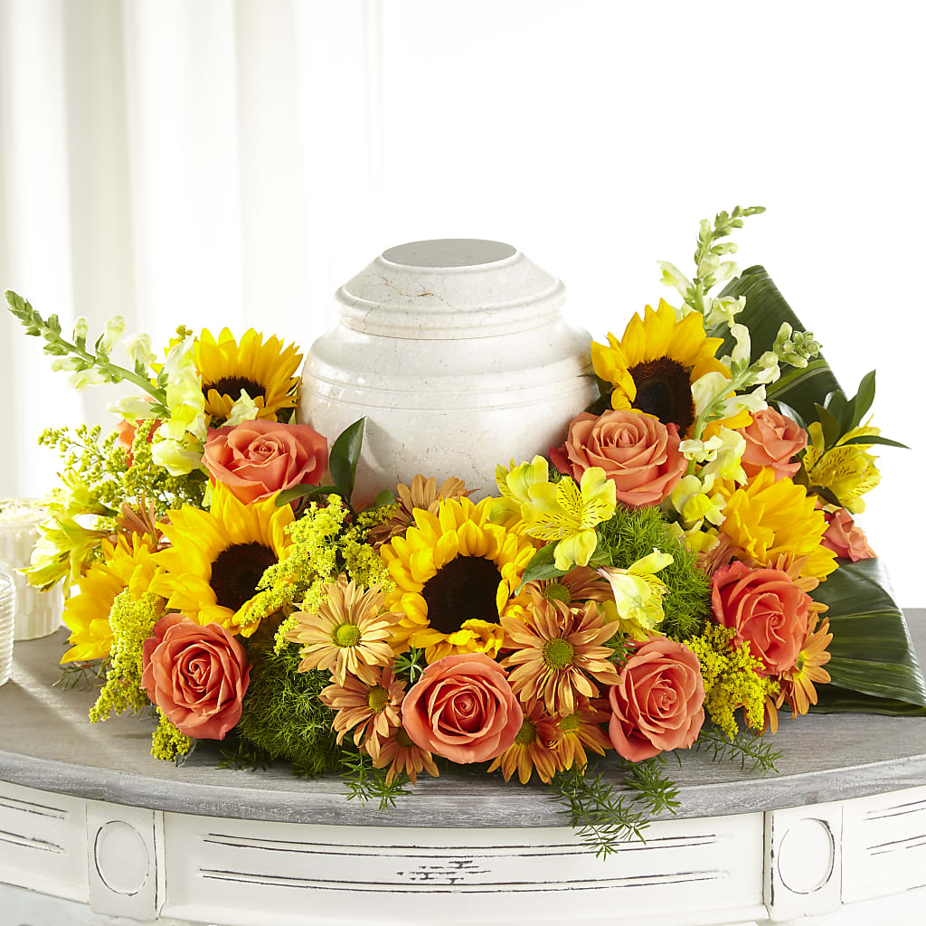 Faithful Sunflower Cremation Adornment – PARKER'S FLORIST, Madison AL