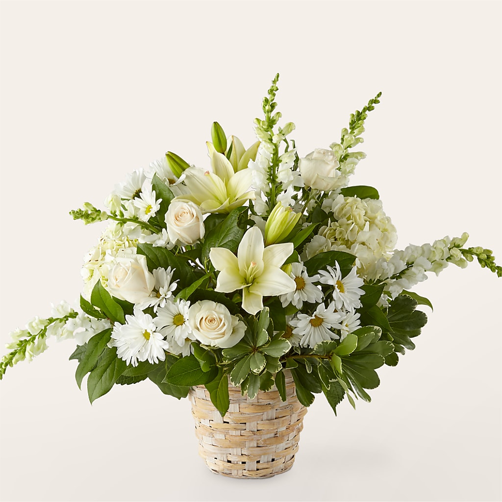 Ivory Elegance Floral Basket – PARKER'S FLORIST, Madison AL