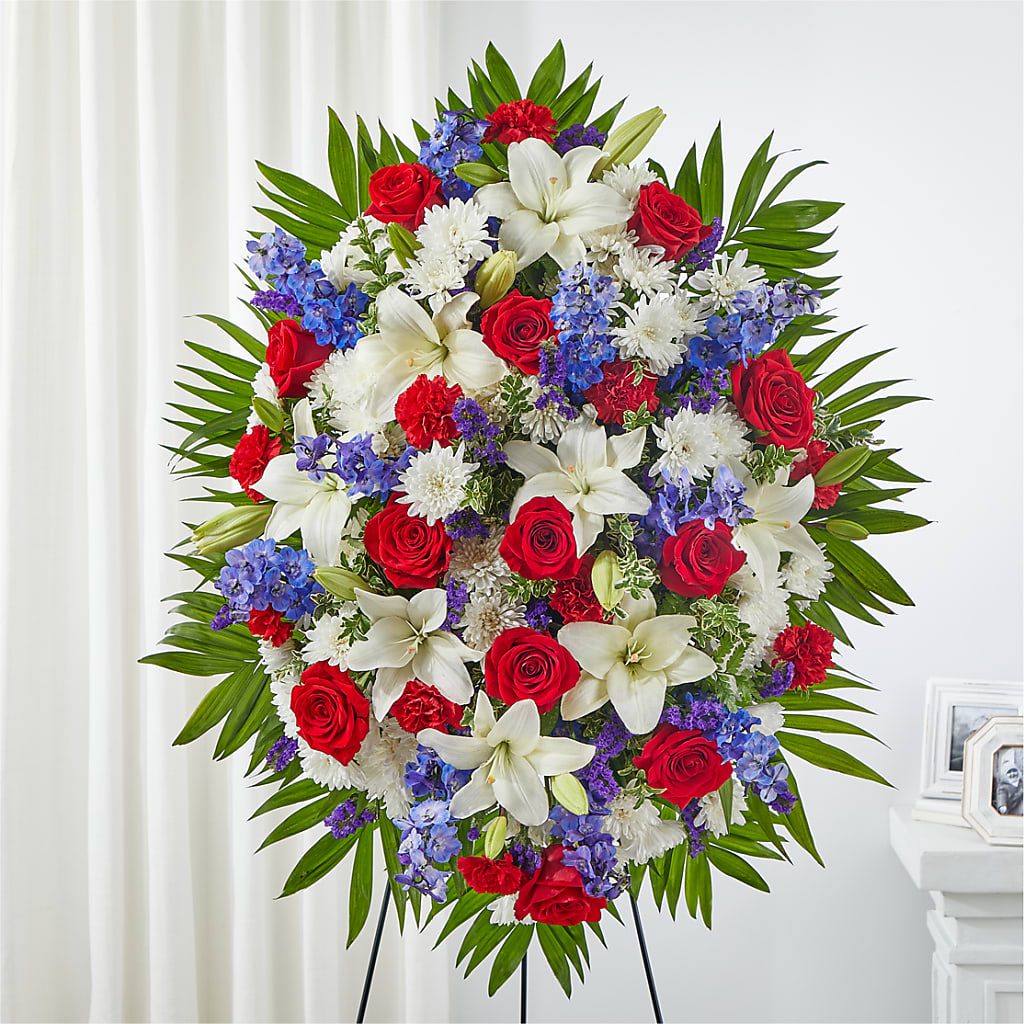 Cherished Service Standing Spray – PARKER'S FLORIST, Madison AL