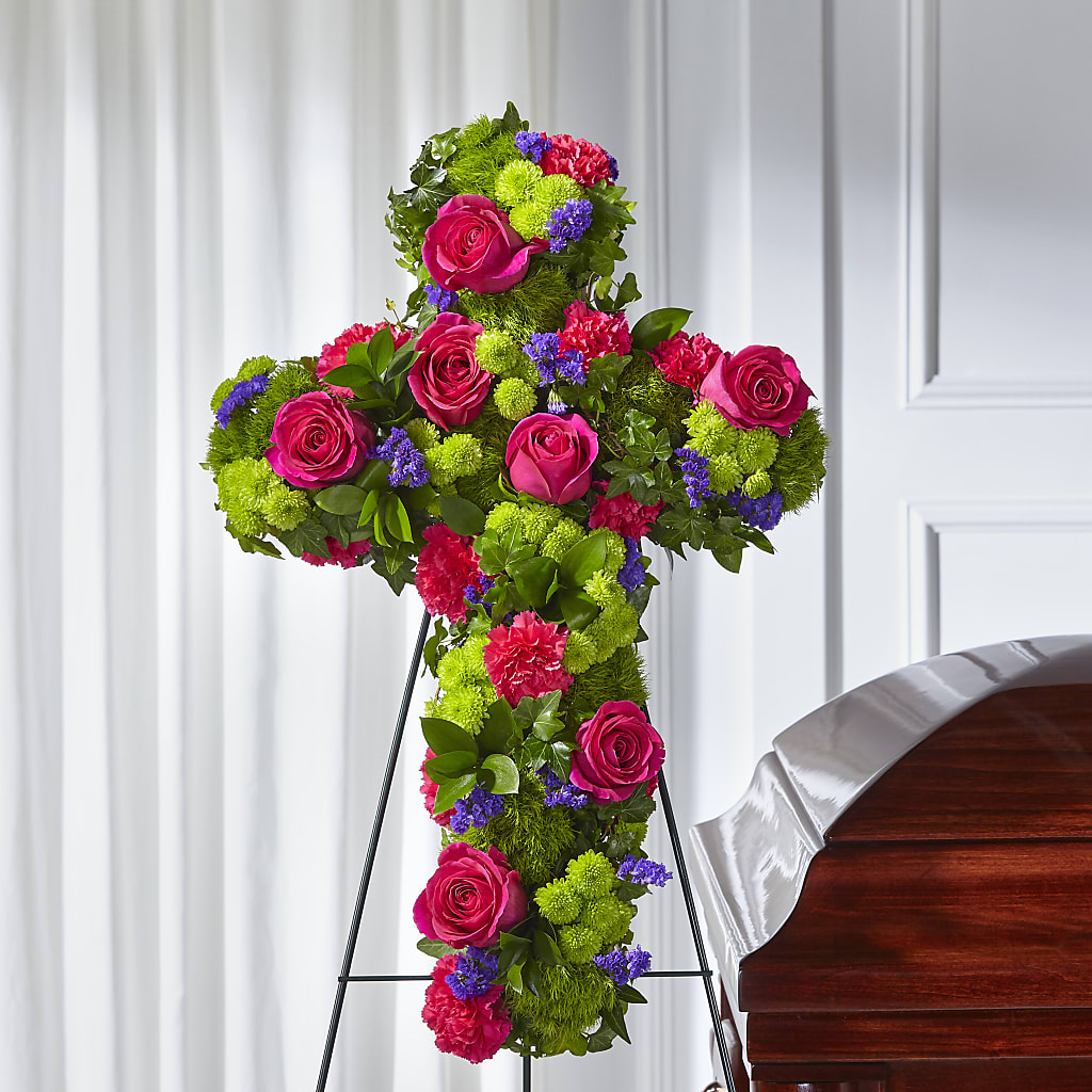 Tribute Rose Floral Cross – PARKER'S FLORIST, Madison AL