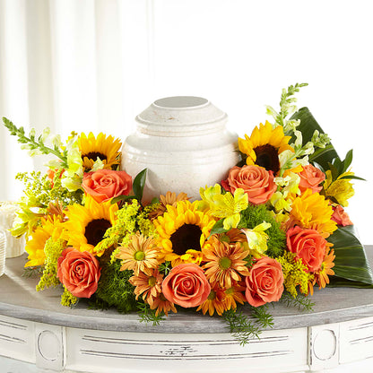 Faithful Sunflower Cremation Adornment – PARKER'S FLORIST, Madison AL