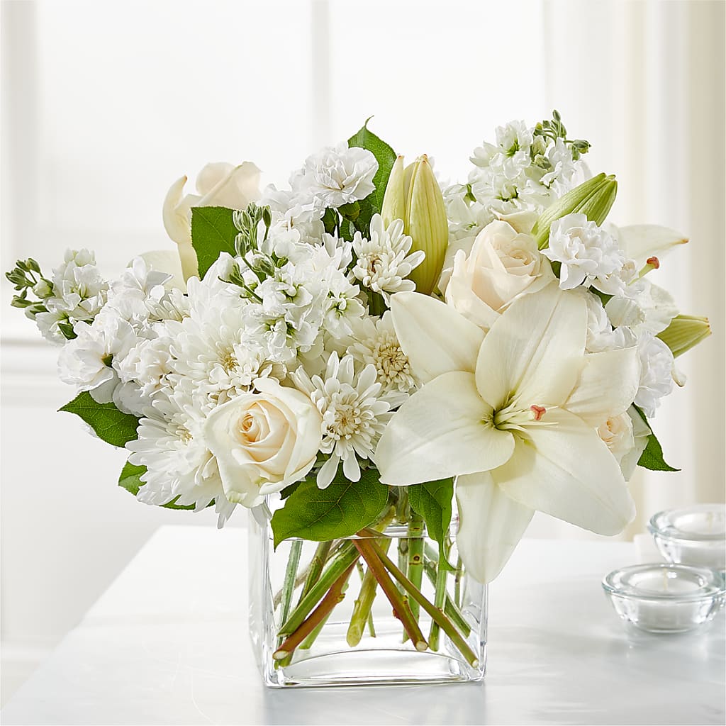 flower arrangements with white lilies Gentle Breeze Bouquet – white flower arrangement | Madison, AL