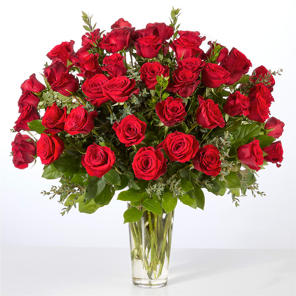 Forever Yours Fifty Stem Red Rose Bouquet – PARKER'S FLORIST, Madison AL